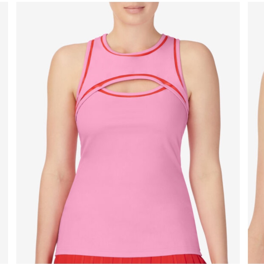 Brandon Maxwell for Fila racerback keyhole tank pink workout top
